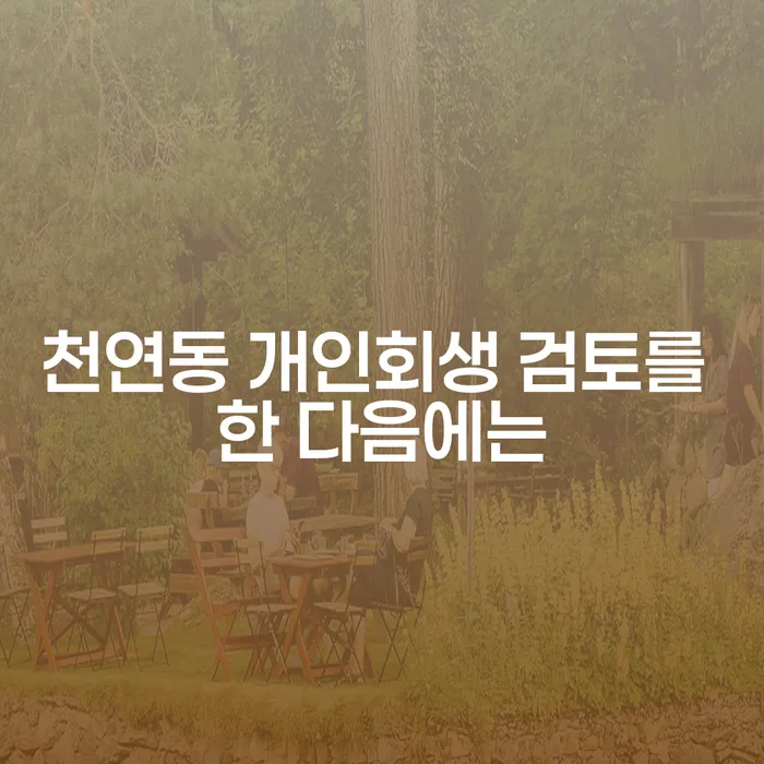 천연동 개인회생 검토를 한 다음에는