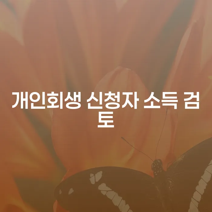 개인회생 신청자 소득 검토: 왜 중요할까요?