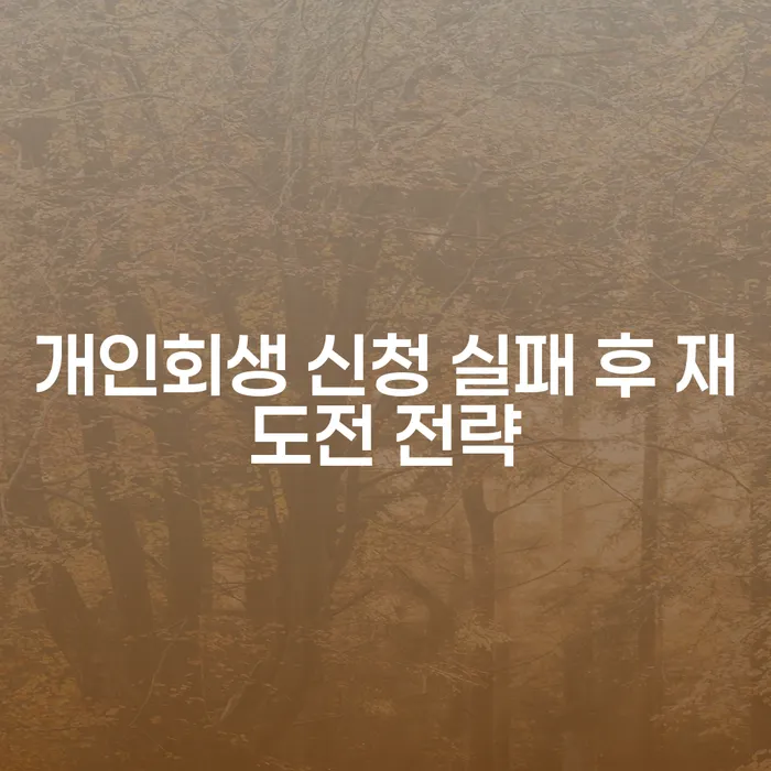개인회생 신청 실패 후 재도전 전략은 무엇일까요?